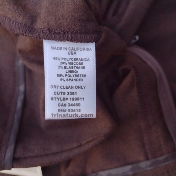 Trina Turk Lessa Wide Leg Brown Pants Size 10 NWT Viscose Career Work Trouser - Picture 7 of 7